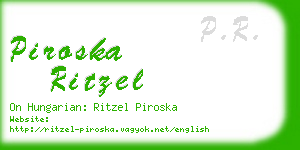 piroska ritzel business card